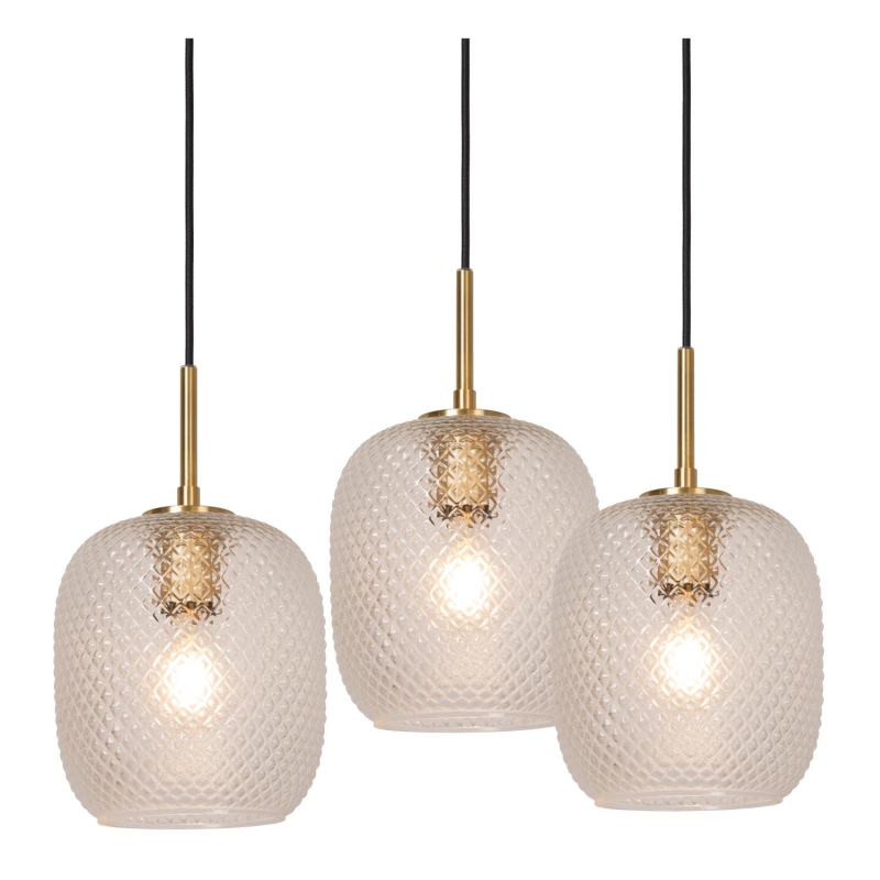 Lucide ALICENT - Pendant light - Ø 35 cm - 3xE27 - Matt Gold / Brass